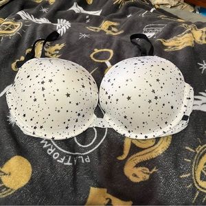 Victoria’s Secret Push Up Bra Convertible Straps Star Pattern Underwire 32DDD